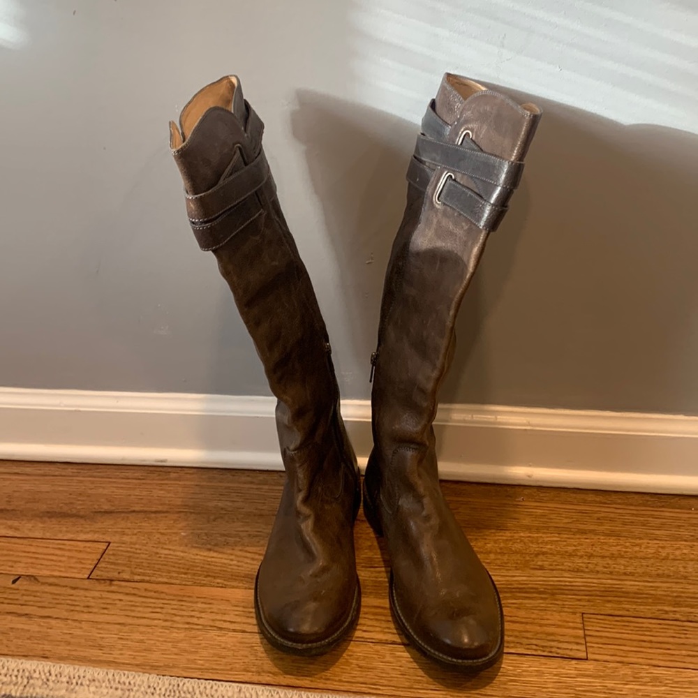 Frye boots.  Taupe/brown color.